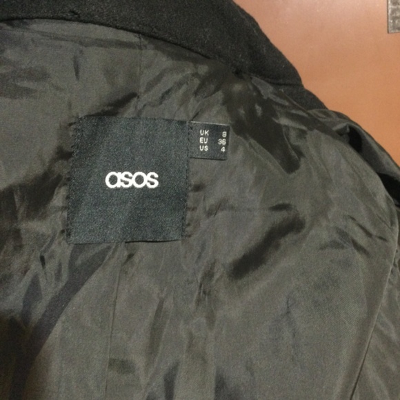 ASOS black wool/leather 2 in 1 coat size small - Picture 11 of 16